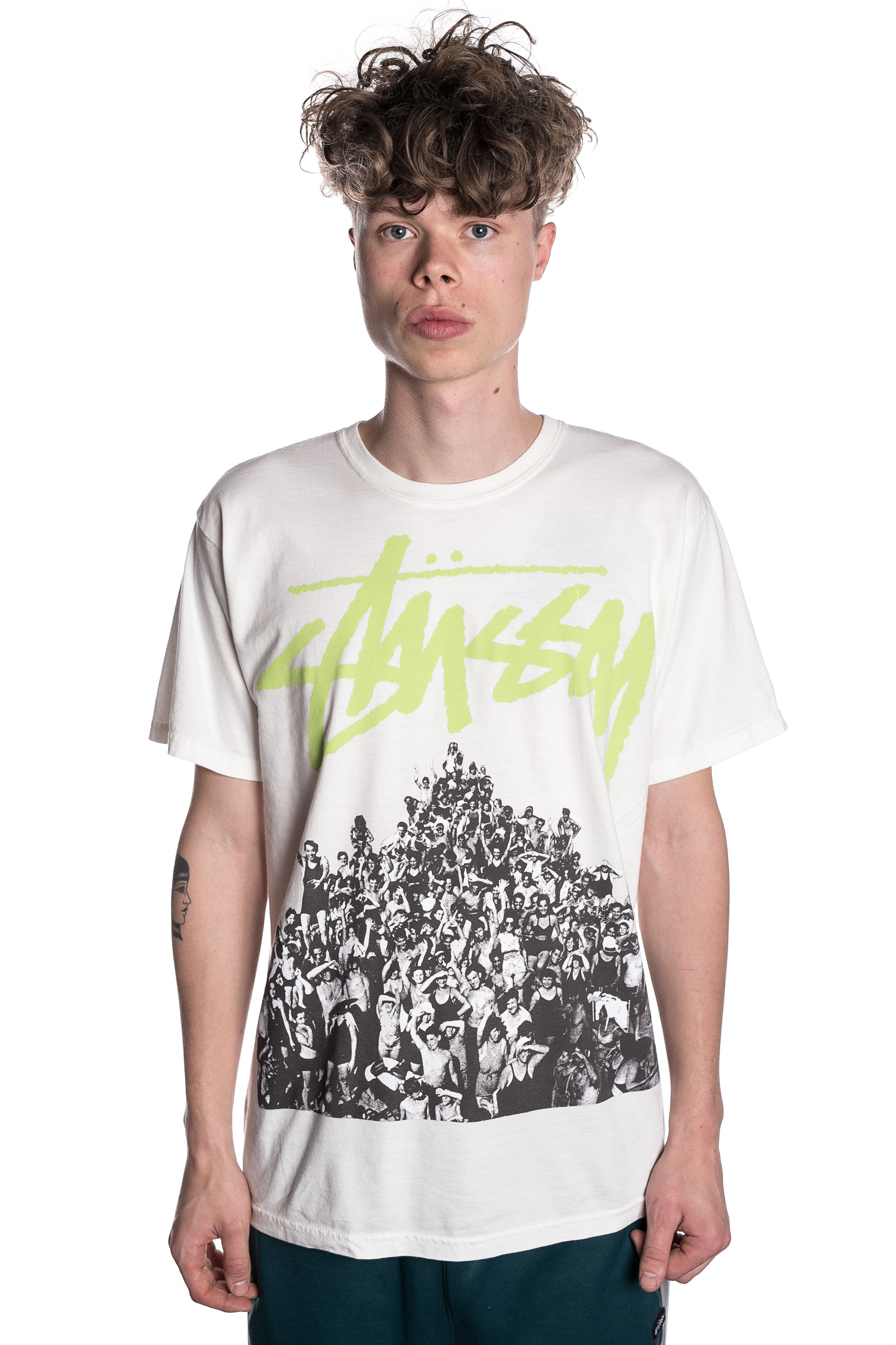 Stussy Beach Mob Pig Dyed Tee (Natural/Green) - X21.nl