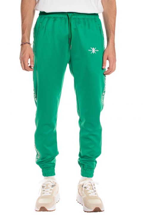 black tape logo track pants