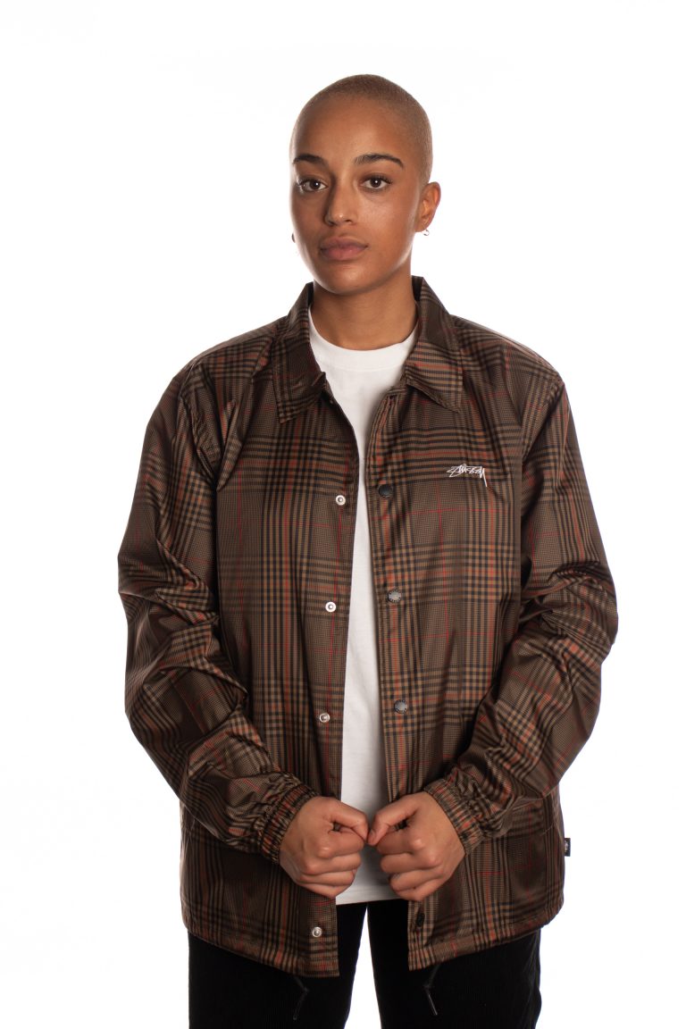 stussy plaid coach jacket