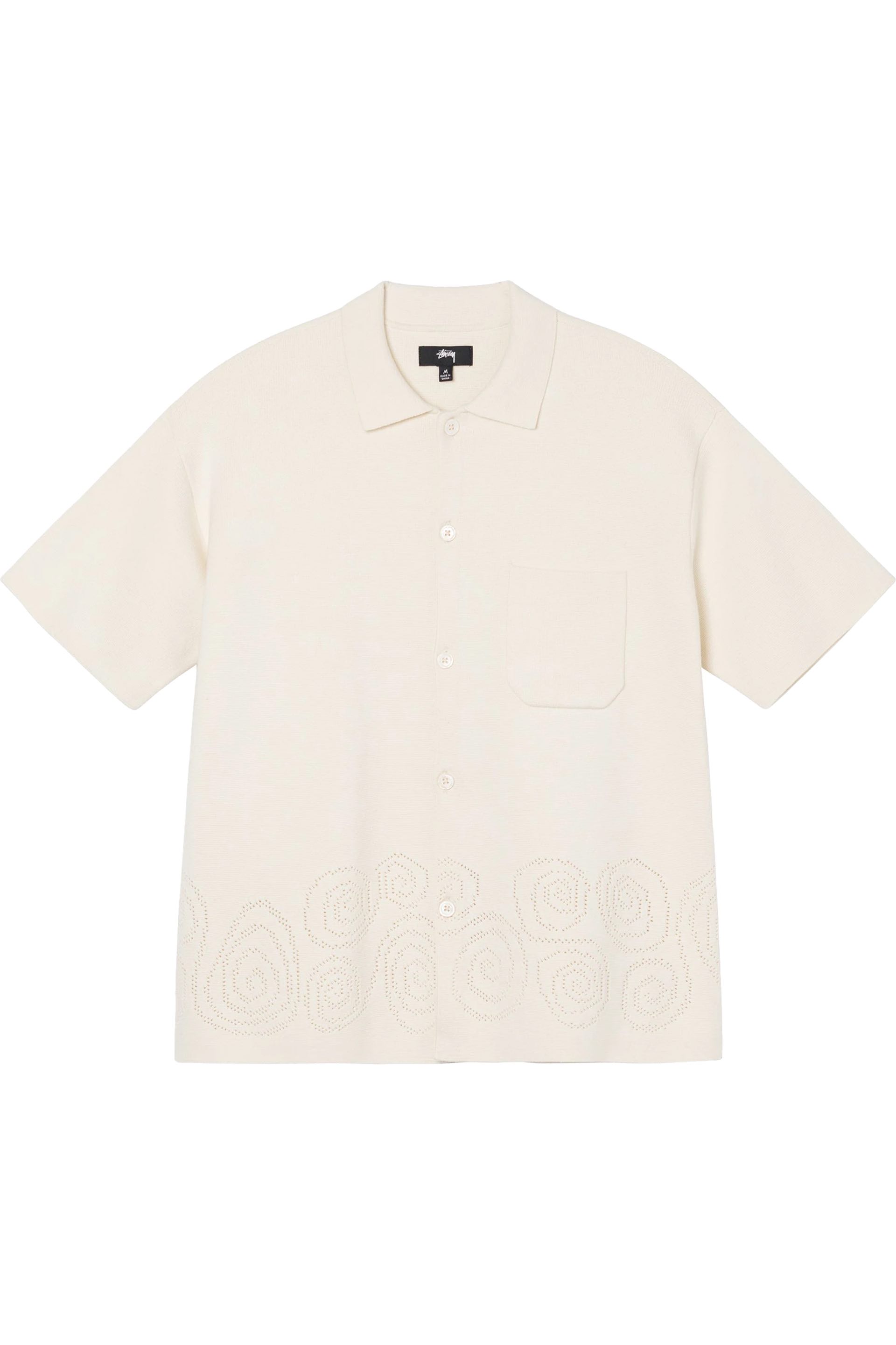Stussy Perforated Swirl Knit Shirt (Natural) - X21.nl