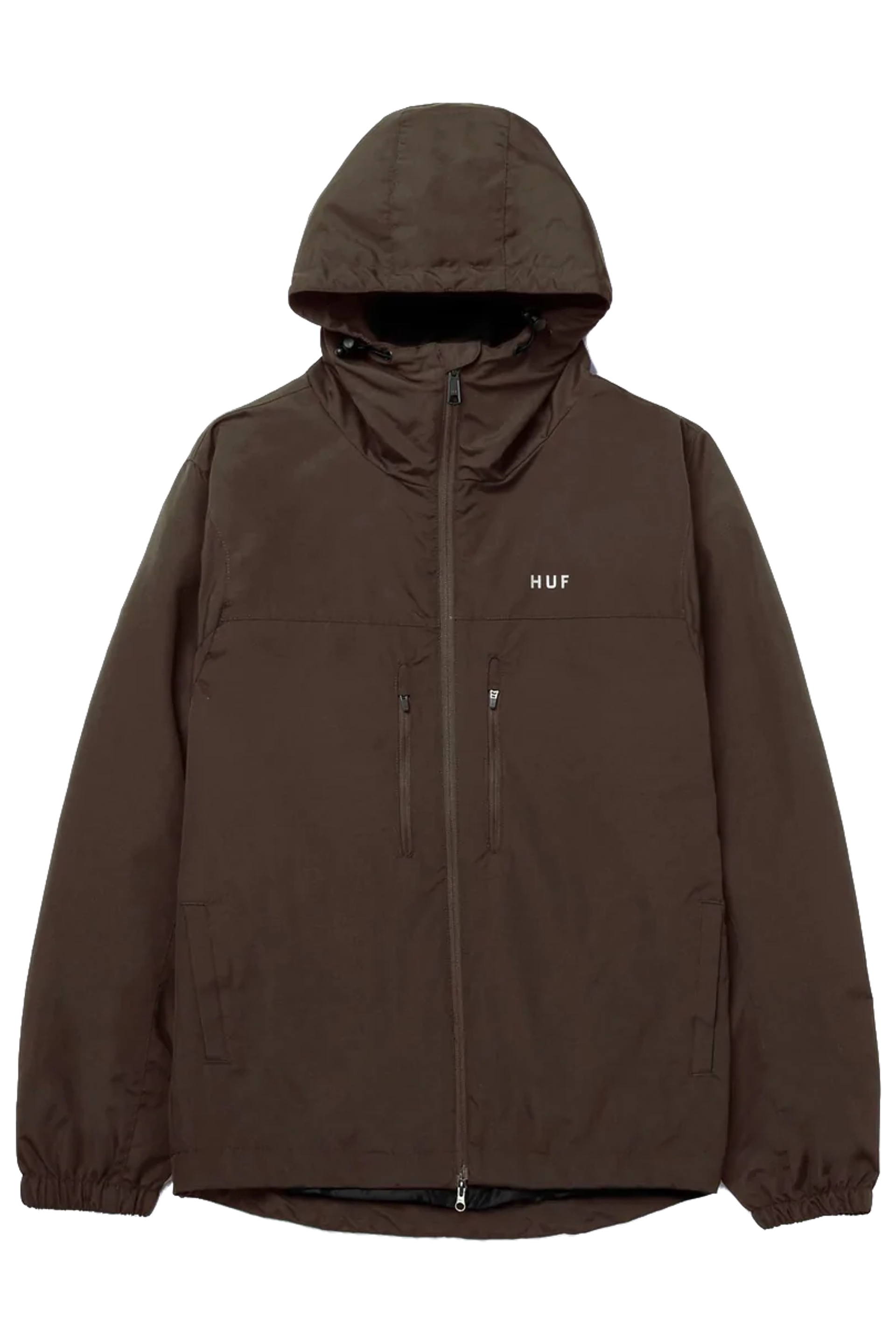 Huf Essentials Zip Standard Shell Jacket (Chocolate) - X21.nl