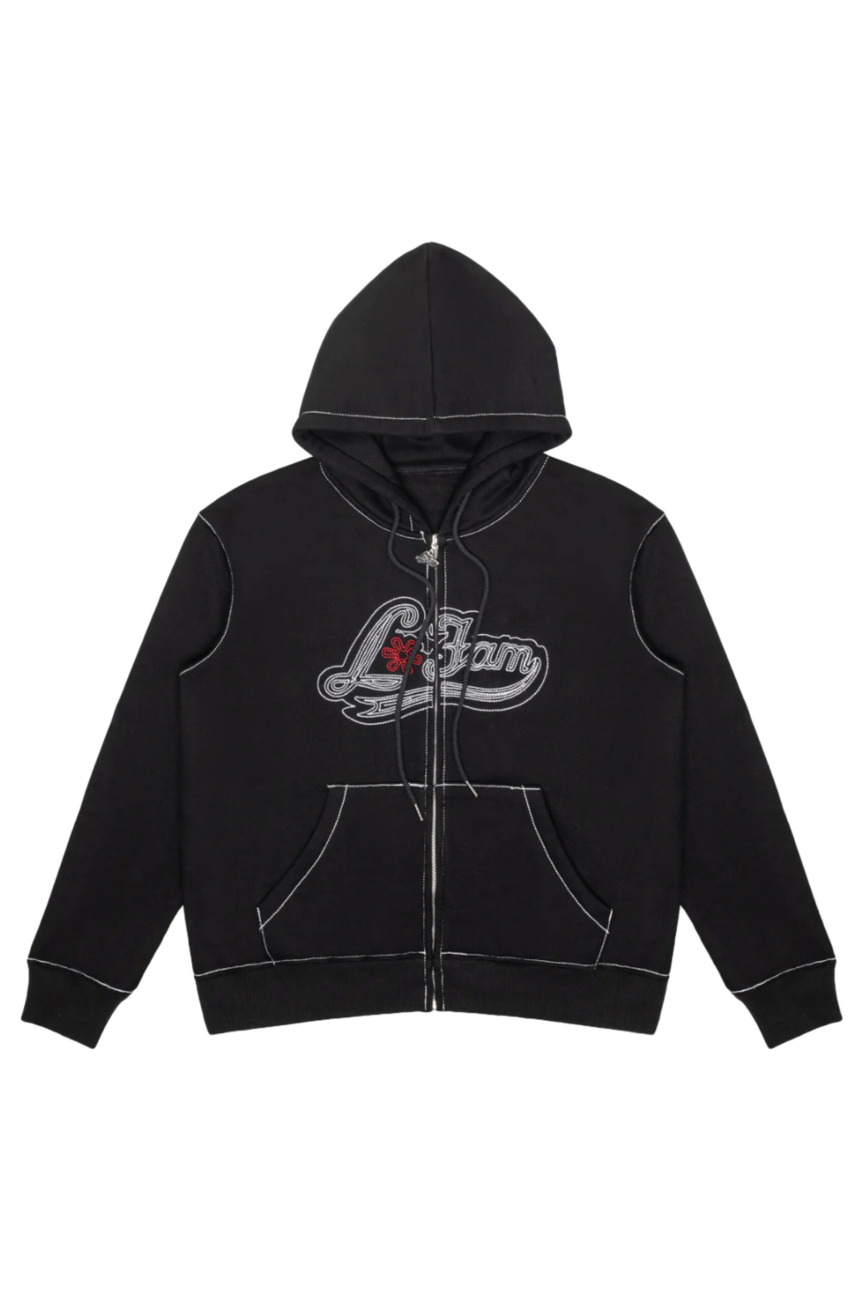 トップス LA FAM Flower Zipper Hoodie Cherry Blossom Zip Up Hoodie