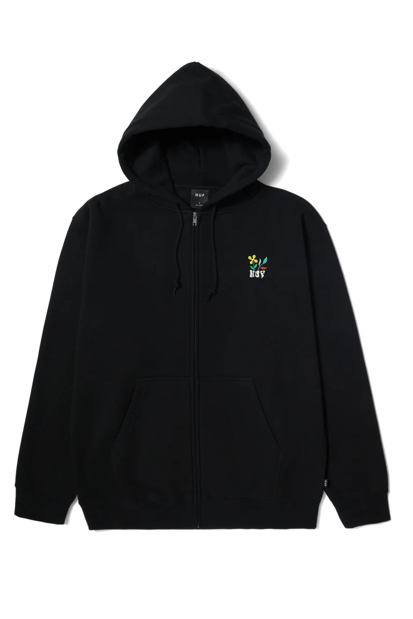 Huf Flower Full Zip Hoodie (Black) - X21.nl